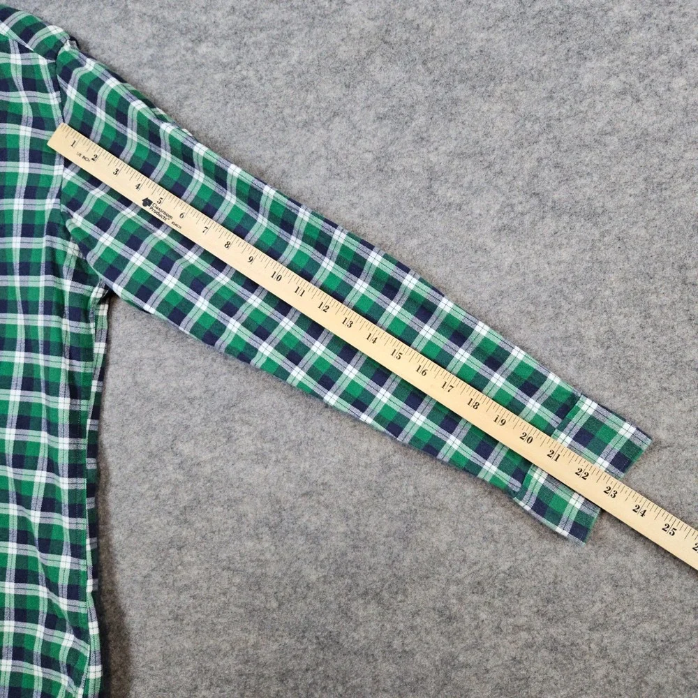 Banana Republic Men's Green Blue White Plaid Size M Button Up Shirt 100% Cotton‎